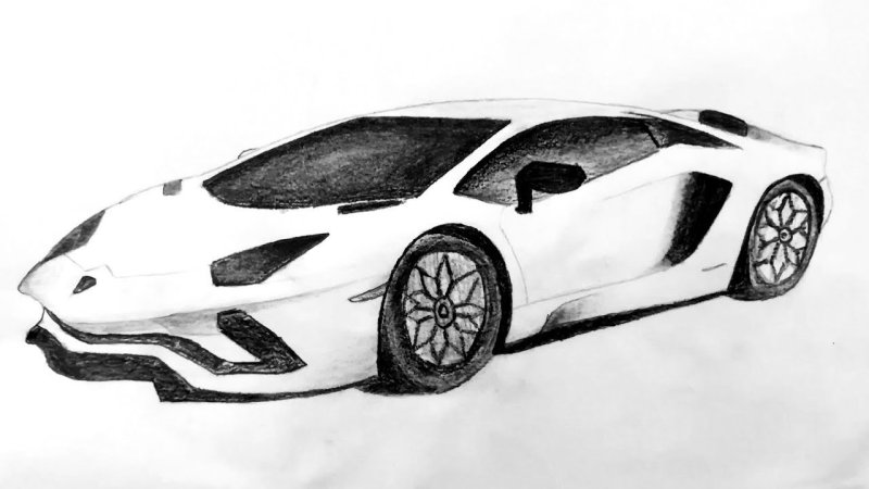 Lamborghini рисунок карандашом