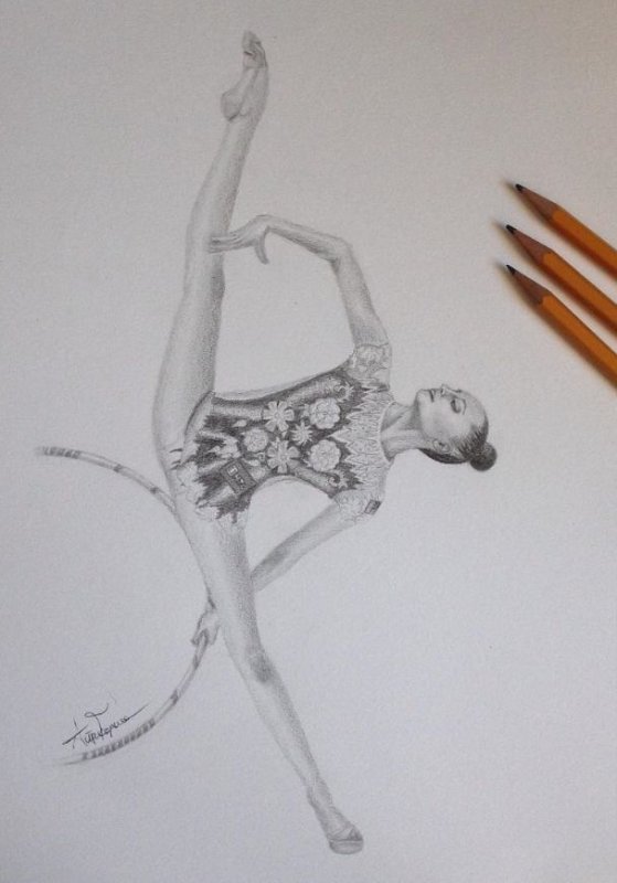 Рисунок гимнастки Дина Аверина
