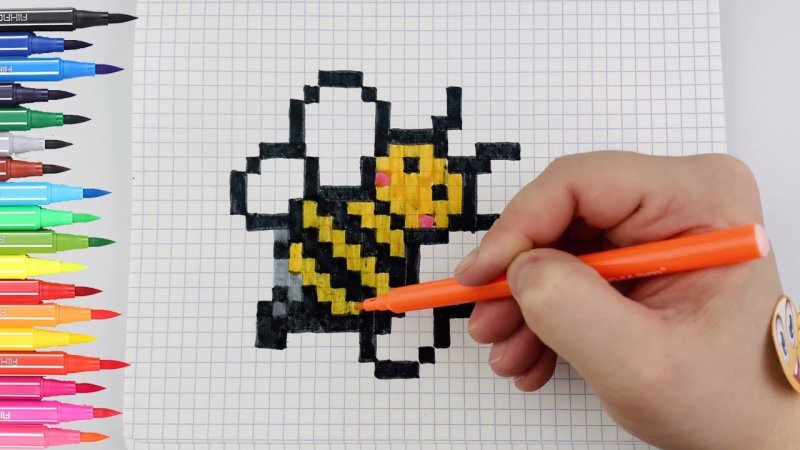 Рисунок пчелы по клеткам