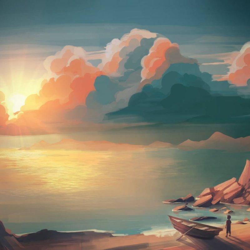 Пейзаж море арт