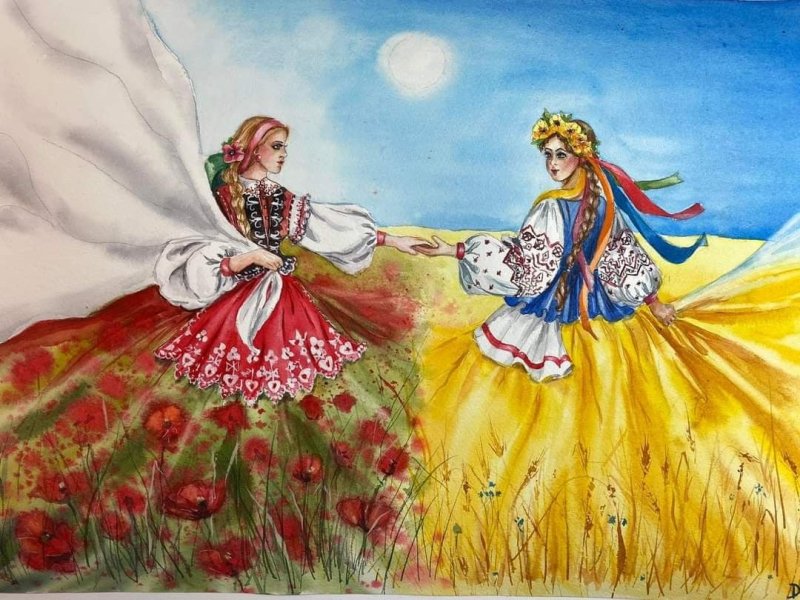Рисунок красивой Украинки