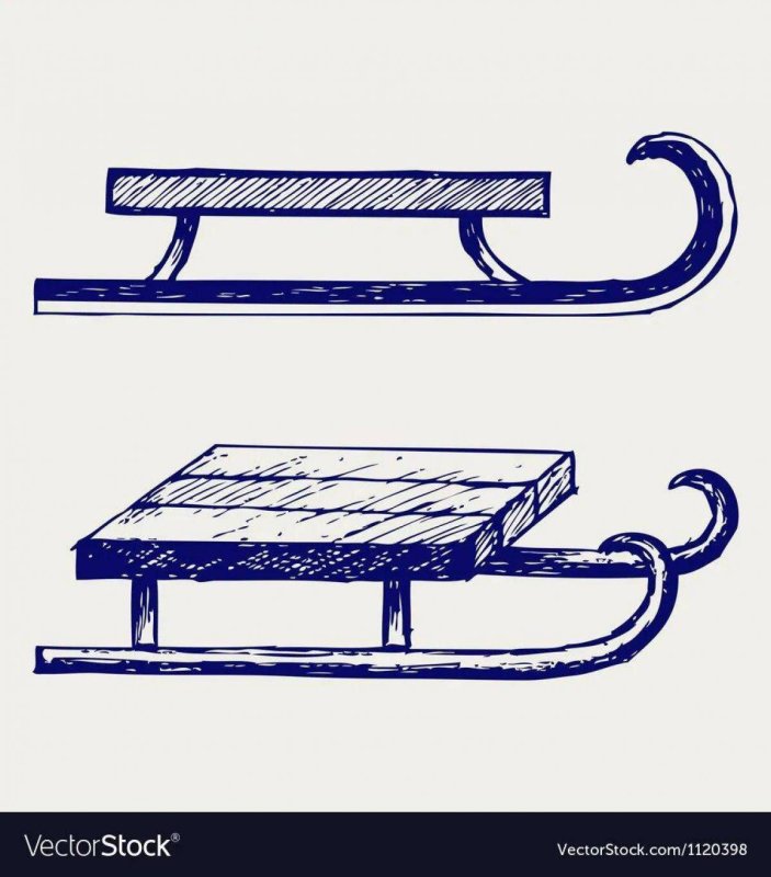 Санки рисунок