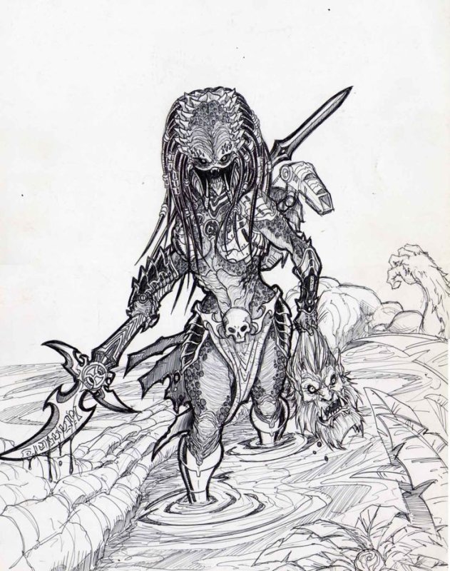 Хищник шрам против королевы чужих