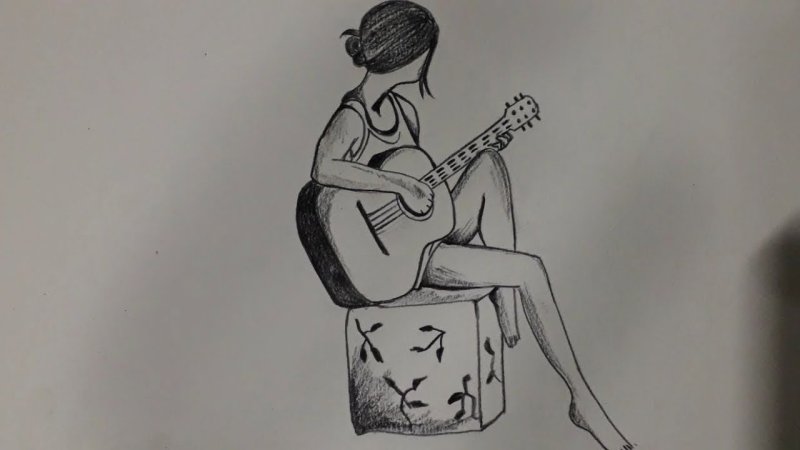 Позы для рисования с гитарой