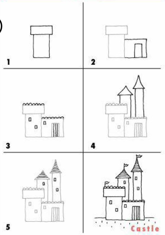 Рисуем замок поэтапно