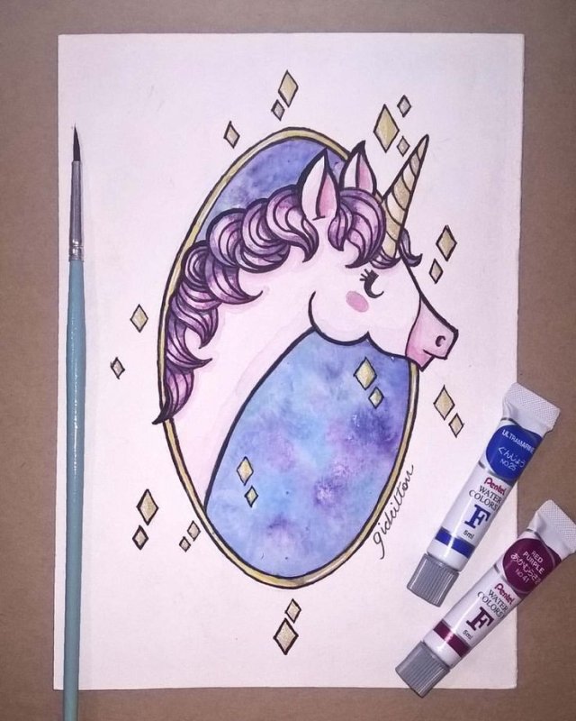 Юникорн Единорог скетч