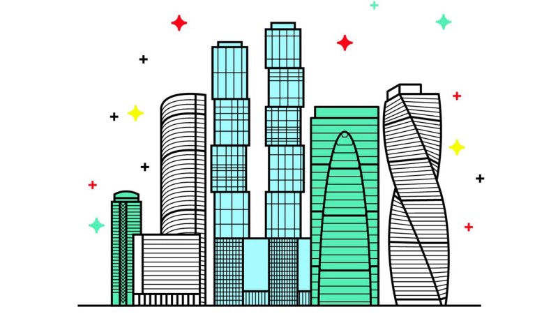 Небоскреб Москва Сити вектор