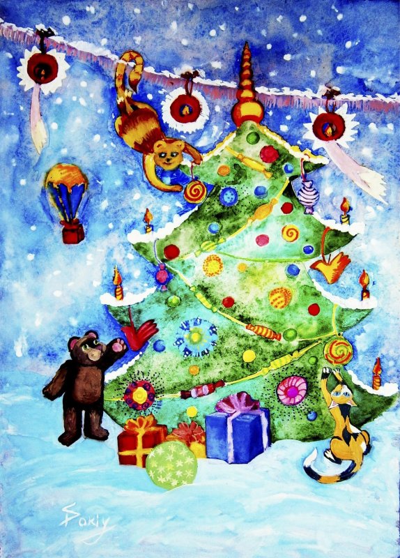 рисунки на тему новогоднее чудо