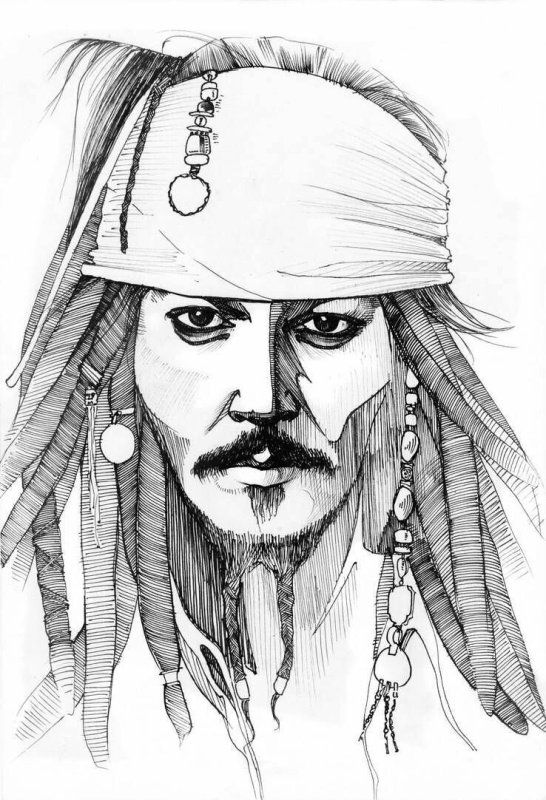 Капитан Джек Воробей рисунок