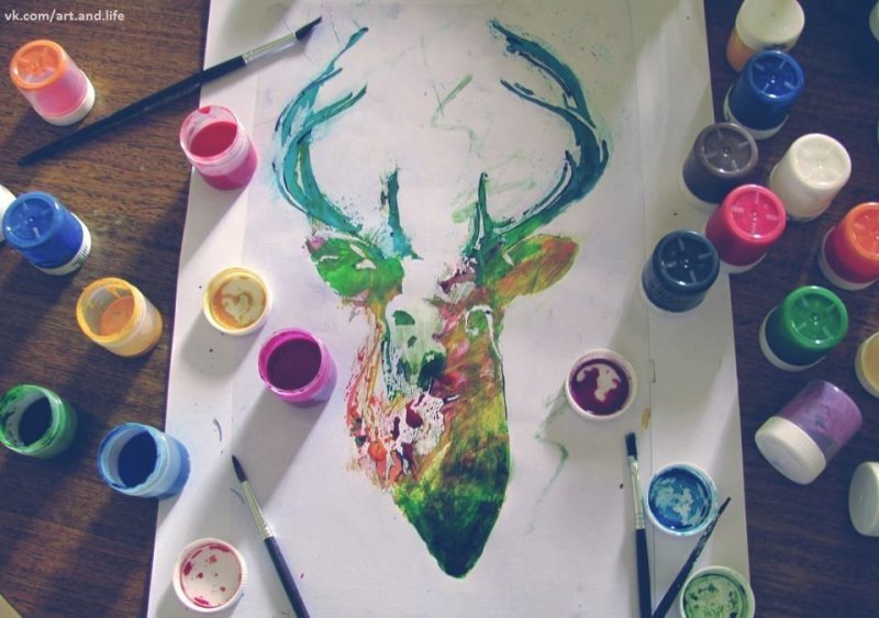 Рисунки красками