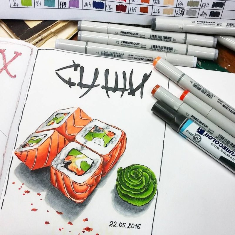 Рисунки маркерами