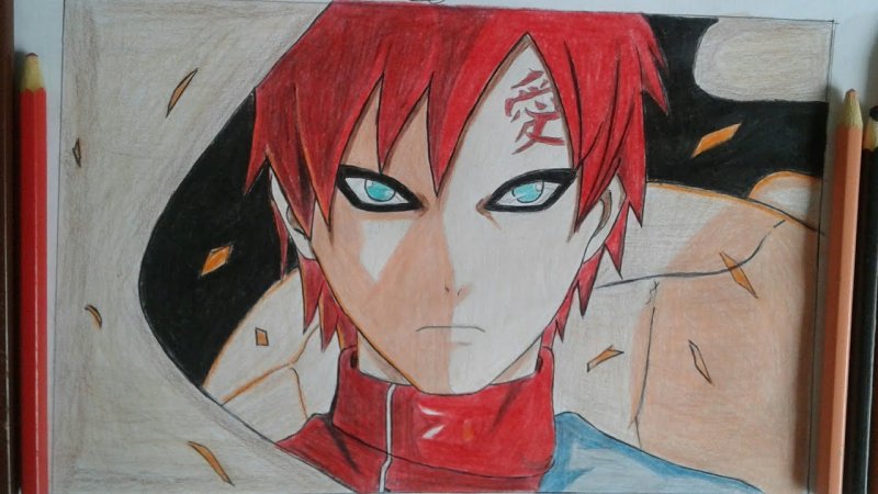 Рисунки аниме Наруто Гаара