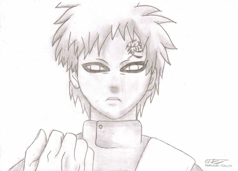 Рисунки Наруто карандашом Гаара