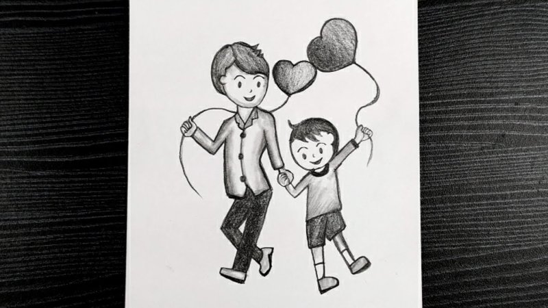 легкие рисунки для папы