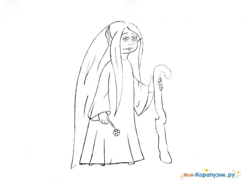 Кикимора рисунок пошагово