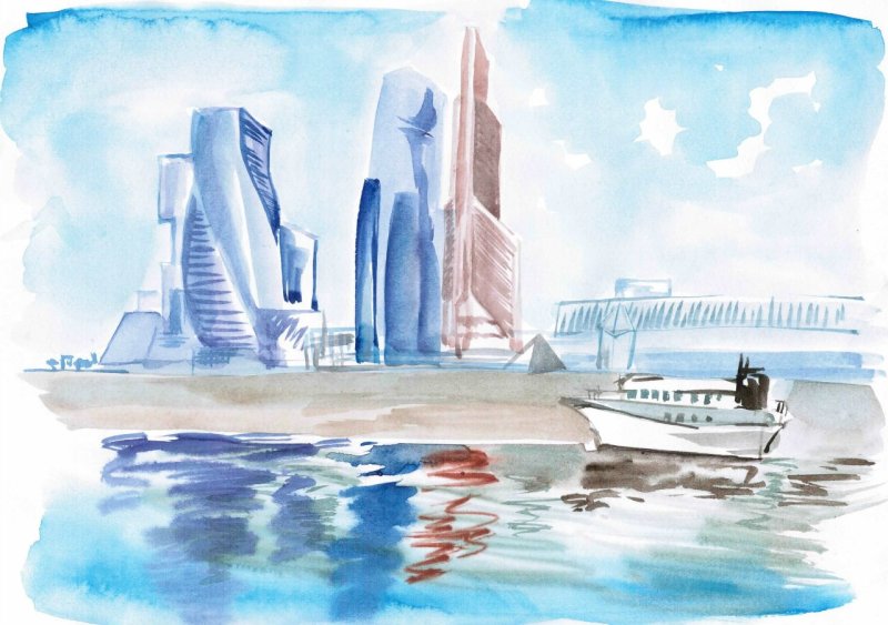 Москва Сити рисунок