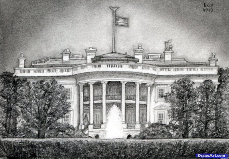 Белый дом США чб