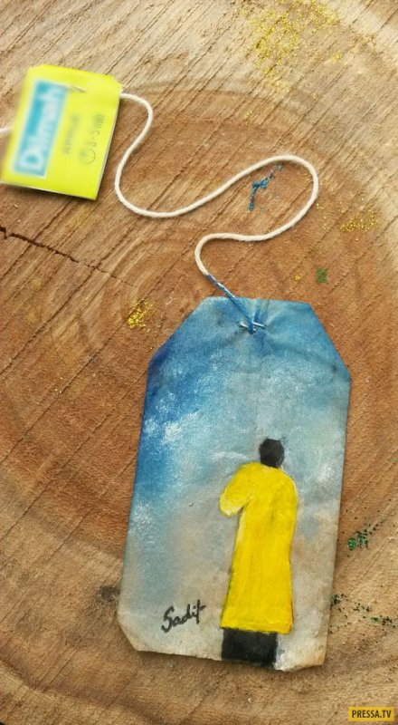 Рисование на чайных пакетиках лёгкие