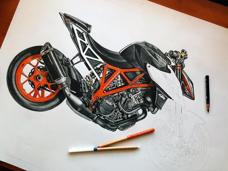 Мотоцикл рисунок