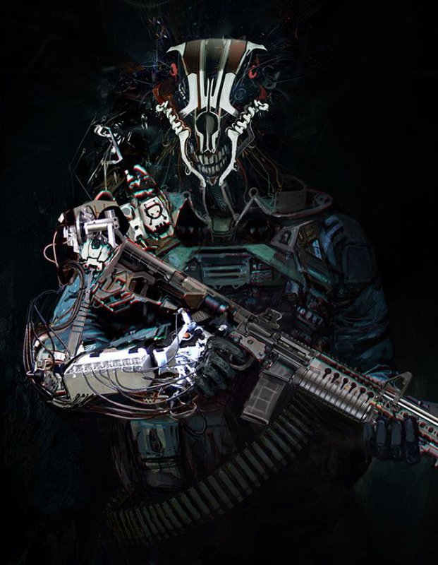 Cyberpunk наемник солдат