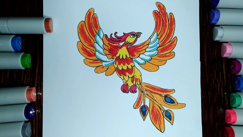 Жар птица рисунок для детей