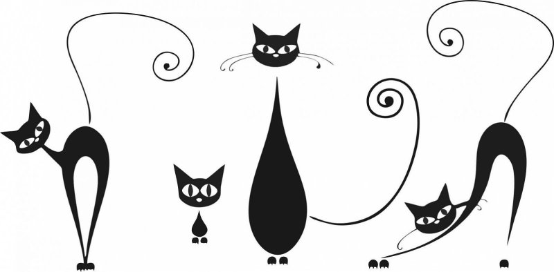 Черная кошка рисунок