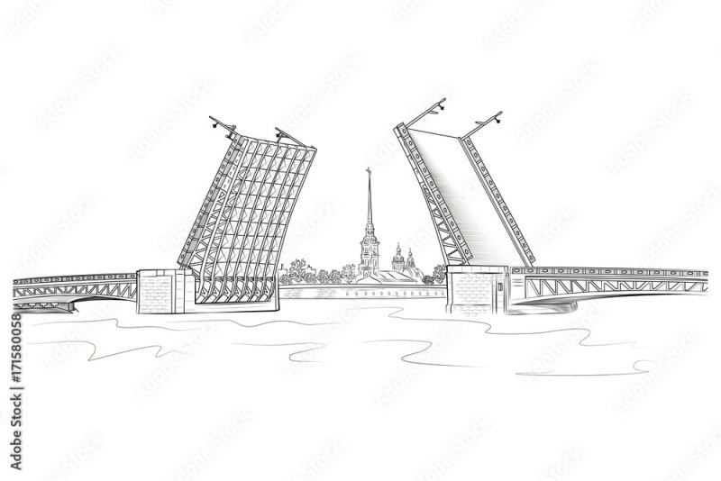 Петропавловская крепость и разводные мосты