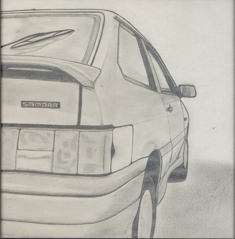 ВАЗ 2114 рисунок карандашом спереди