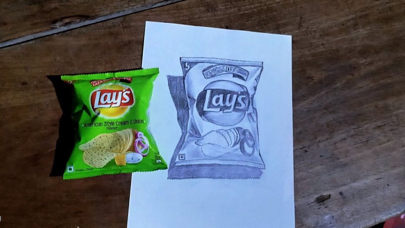 Рисунок несложный чипсы Лейс