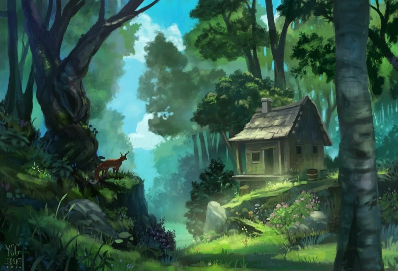 Сказочный домик в лесу