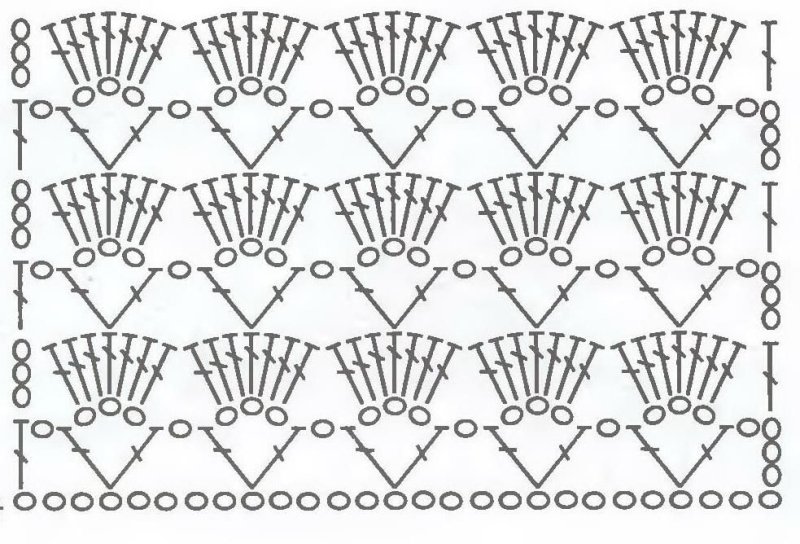 Узор для шарфа крючком схемы