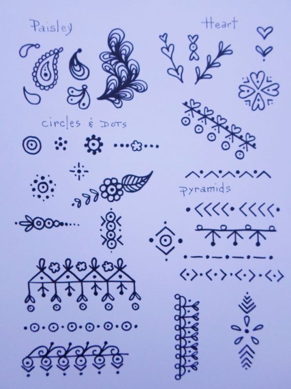 Мехенди эскизы для начинающих пошагово