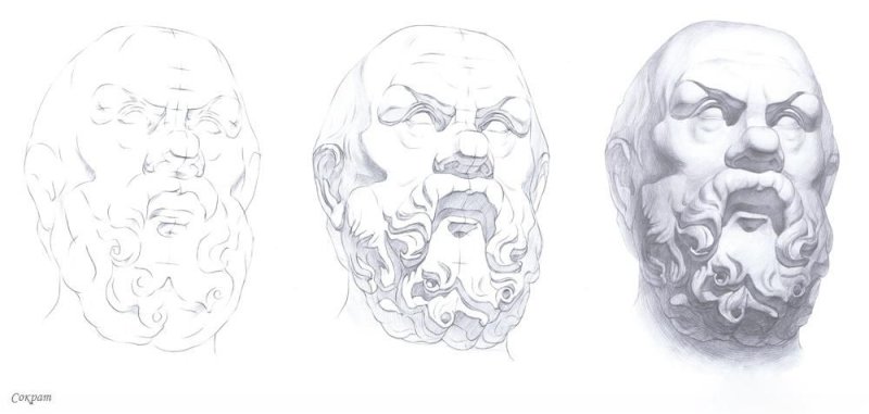 Сократ построение гипсовой головы