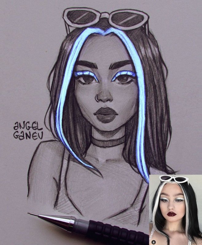 Рисунки для скетчбука девушки