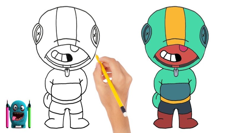 Леон рисунки Brawl Stars