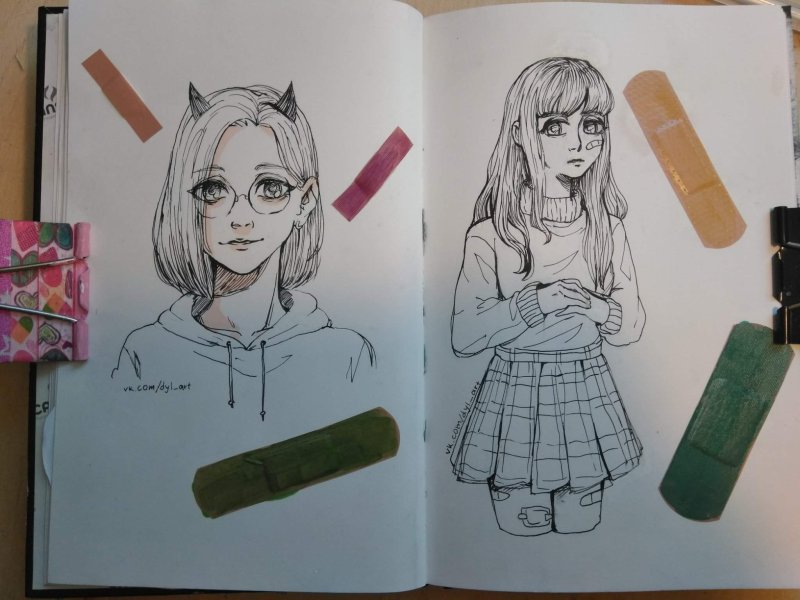 Рисунки для скетчбука аниме