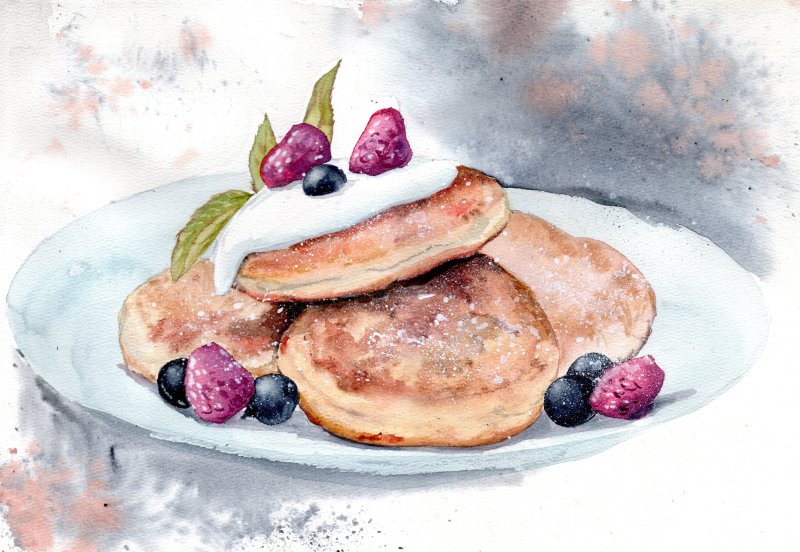 Оладушки рисунок карандашом