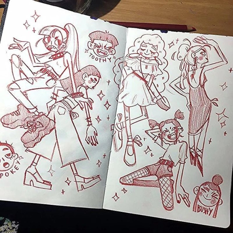 стили рисования людей в скетчбуке