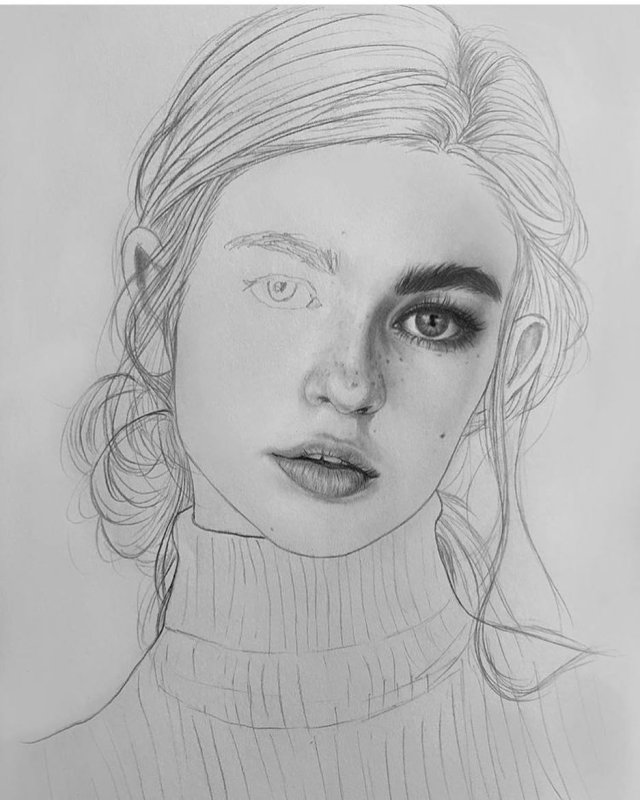 Лицо карандашом
