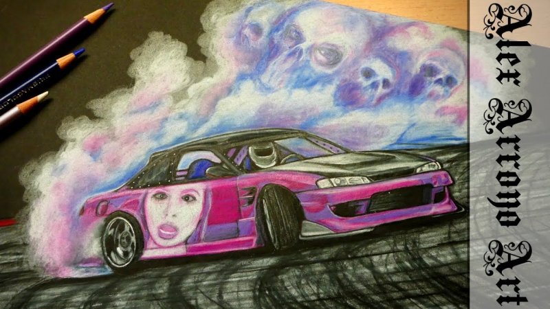 рисовать машину в дрифте