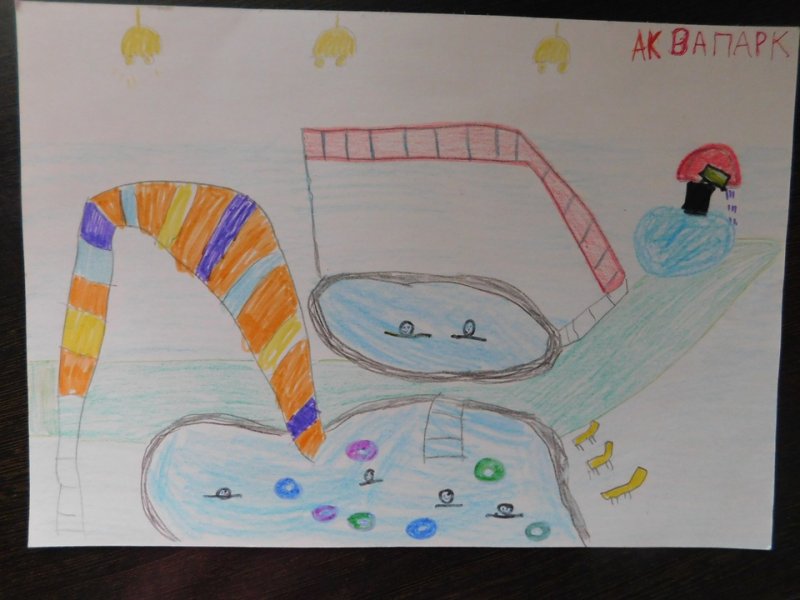 Рисунки аквапарка детские