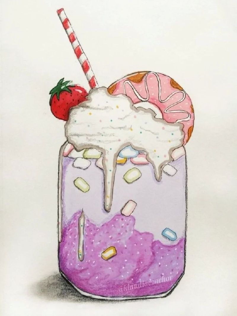 Рисунки для скетчбука коктейль